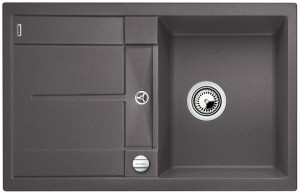 BLANCO 518868 Évier Metra 45 S avec excentrique Silgranit PuraDur gris roche