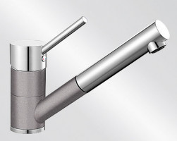 BLANCO 516765 Robinet Antas-S douche tiroir coulissant Silgranit-look alu/chrome
