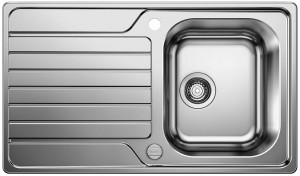 BLANCO 523378 évier Dinas 45 S avec excentrique 2 trous inox brossé