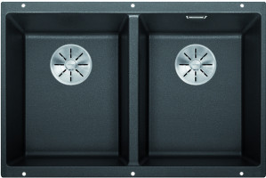 BLANCO 523574 Évier Subline 350/350-U InFino manual Silgranit PuraDur anthracite