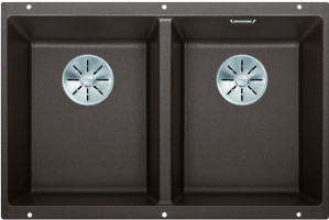 BLANCO 523583 Évier Subline 350/350-U InFino manuel Silgranit PuraDur café