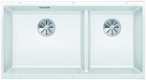 BLANCO 523588 Évier Subline 480/320-U InFino manuél Silgranit PuraDur blanc