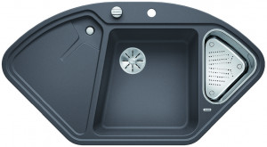 BLANCO 523657 évier Delta II InFino avec excentr.Silgranit PuraDur gris roche
