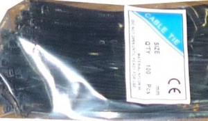 Ruban de serrage 3,6x370mm noir, pack 100 pcs