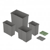 HETTICH 9279390 bac 8L pour systeme Pull, anthracite, 152x225x295mm