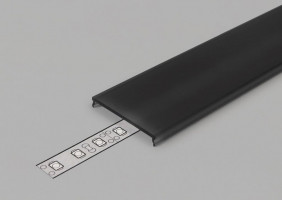 StrongLumio moulure de recouvrement F pour profil LED 14 clipsable 2000mm noir