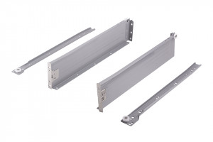 StrongRoll tiroir, glissiere a rouleaux avec côtés, H86/300mm/25kg, gris