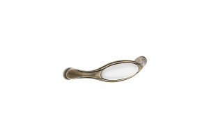 TULIP poignée Margarita 128 laiton vieilli/porcelaine beige