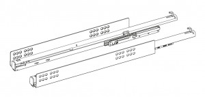 K-HETTICH Atira tiroir 144, 520mm/30kg, relings, argent, SiSy