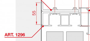 TERNO guidage supérieur 1296/A elox 3m
