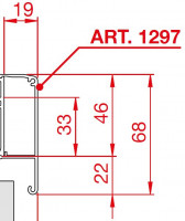 TERNO porte coulissante intérieure 40-120kg, profil de couverture 1297/A/S 3m
