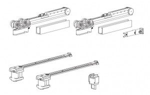 TERNO Evolution ensemble de ferrures, porte coulissante int. 80kg, 2x amortisseu