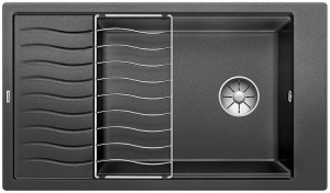 BLANCO 525886 Évier Elon XL 8 S sans excentrique Silgranit PuraDur noir