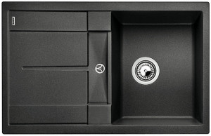 BLANCO 525915 évier Metra 45 S sans excentrique Silgranit PuraDur noir