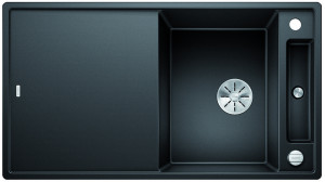 BLANCO 525845 Évier Axia III 5 S InFino avec excentrique Silgranit PuraDur noir BLANCO 525845 Évier Axia III 5 S InFino avec excentrique Silgranit PuraDur noir