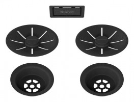 BLANCO 239979 Ensemble de vidage avec trop-plein pour évier double noir mat