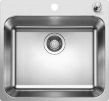 BLANCO 526355 Évier Supra 500-IF/A R12 avec excentrique inox brossé