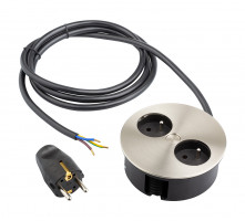 BACHMANN 931.002 prise électrique Twist, 2x 230V inox franc