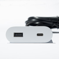 VersaPick chargeur, 1x USB A/C, ovale, blanc mat RAL 9003