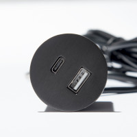 VersaPick, 1x USB A/C, rond, étain
