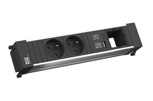 BACHMANN 916.528 unité a tiroirs 2x 230V FR, USB A+C 22W + 1x module libre