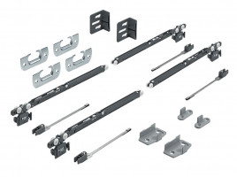 HETTICH 9208511 SysLine S porte coulissante ensemble 2 vantaux, avec amortisseur