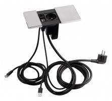 VersaPad 1x prise électrique 1xUSB 1xRJ45 inox