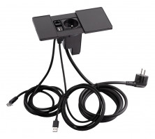 VersaPad 1x prise électrique 1xUSB, 1xRJ45 noir