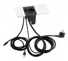 VersaPad 1x prise électrique 1x USB 1x RJ45 blanc