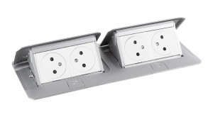 LEGRAND Pop-up double, 4x 230V, alu