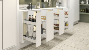 KES 002140 K-Line, panier latéral, 150mm, 90° 3D, blanc