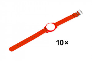 LEHMANN Bracelet nylon montre a puce pour serrures RFID Mifare® lock rouge 10 pc