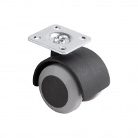 StrongCastors roue avec bandage souple O40mm avec platine gris