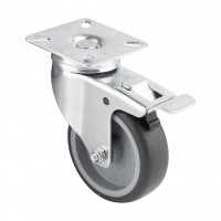 StrongCastors roue light duty 75/70 bandage souple avec frein