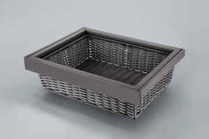 StrongWire panier en osier, cadre et tiroir coulissant amorti, 600mm, brun