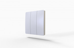StrongLumio interrupteur sans fil autoalimenté - 3 boutons blanc