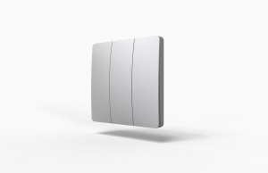 StrongLumio interrupteur sans fil autoalimenté - 3 boutons argent