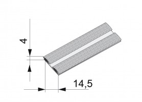 SEVROLL brosse d'arret emboîtable 14x4mm gris