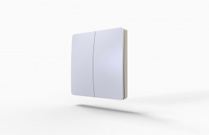 StrongLumio interrupteur sans fil autoalimenté - 2 boutons blanc
