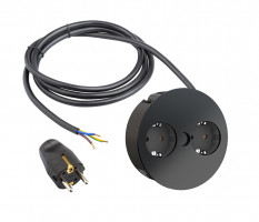 BACHMANN 931.150 prise électrique Twist, 2x 230V, Schuko, noir