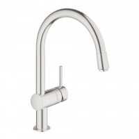 GROHE 30434DC0 Robinet VENTO C-évier avec aérateur extractible supersteel