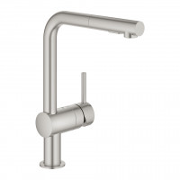 GROHE 30436DC0 Robinet VENTO L-sortie douchette double extractible supersteel