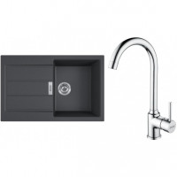 FRANKE ensemble T104Č S2D 611-78 noir + FP 9000.031