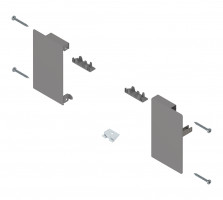 BLUM ZI4.0MS1 Merivobox, fixations frontales tiroir int. M, gris clair IG