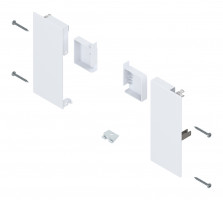 BLUM ZI4.1KS1 Merivobox, fixations frontales tiroir int. K, blanc