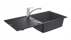 GROHE 31884AP0 Ensemble K400 noir granit + Via chrome