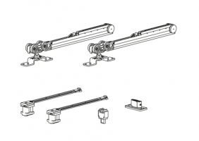 TERNO Classic ensemble de ferrures pour portes coulissantes 80kg, 1 porte, 2x am