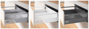 K-HETTICH Atira tiroir 144, 520mm/50kg, relings, blanc, SiSy
