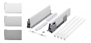 K-StrongBox tiroir H204/300mm, reling carré double, gris