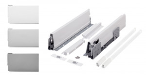 K-StrongBox tiroir H204/400mm, reling carrée sup., blanc
